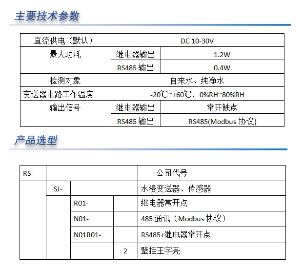 壁挂王字壳水浸变送器|传感器